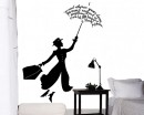 Mary Poppins Vinyl Decals Silhouette Wall Art Sticker